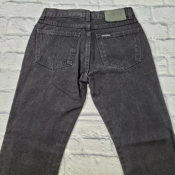Harley Davidson Black 100% Cotton Bootcut Jeans size 4 Long - Picture 4 of 16